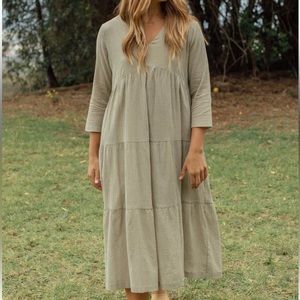 Neuflora Newport Dress - Green & Tan